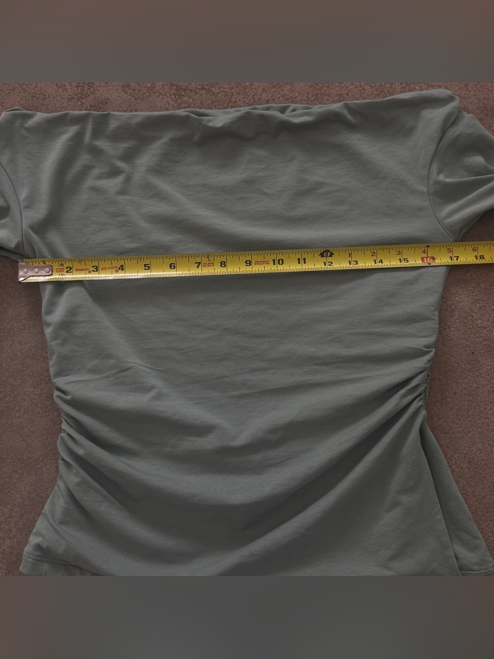Abercrombie & Fitch off-the-shoulder top Sage Green Medium - Picture 5 of 8